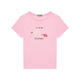 United Colors Of Benetton United Colors Of Benetton Camiseta 3I1XG10JJ Rosa Regular Fit