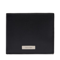 Calvin Klein Piniginė Calvin Klein Plaque Billfold W/ Coin LV04D1067G Juoda