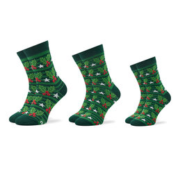 Rainbow Socks Lot de 3 paires de chaussettes hautes unisexe Rainbow Socks Xmas Balls Vert