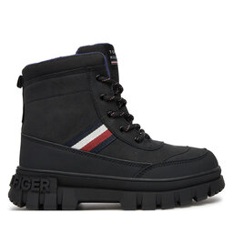 Tommy Hilfiger Ορειβατικά παπούτσια Tommy Hilfiger Stripes Fur Boot T3X5-33713-1487 S Μαύρο