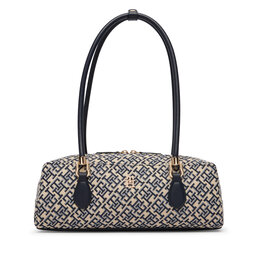 Tommy Hilfiger Handtasche Tommy Hilfiger Th Grace Shoulder Bag Jacquard AW0AW18752 Blau