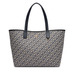 Tommy Hilfiger Handtasche Tommy Hilfiger Th Icon Tote Jacquard AW0AW18889 Blau