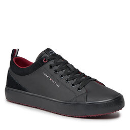 Tommy Hilfiger Tenisice Tommy Hilfiger Th Hi Vulc Cleat Low Lth Mix FM0FM04884 Black BDS