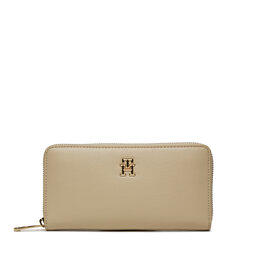 Tommy Hilfiger Portofel Mare de Damă Tommy Hilfiger Th Essential Sc Large Za AW0AW16093 Alb