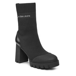 Calvin Klein Jeans Polokozačky Calvin Klein Jeans Platform Knit Sock Knit Wn YW0YW01196 Triple Black 01Q