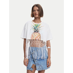 Desigual Desigual Póló 25SWTKAN Ekru Regular Fit