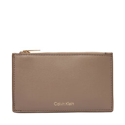 Calvin Klein Geldbörse Calvin Klein Foil Logo Top Zip Cardcase LV04F1090G Beige