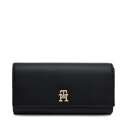 Tommy Hilfiger Μεγάλο Πορτοφόλι Γυναικείο Tommy Hilfiger Th Legacy Flap Lrg Wallet AW0AW17267 Μαύρο