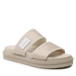 Calvin Klein Jeans Pantoletten Calvin Klein Jeans Sandal Doublebar Badge YM0YM00642 Eggshell ACF