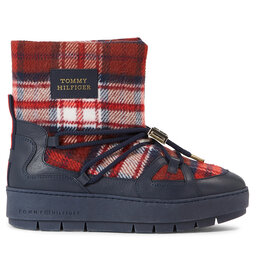 Tommy Hilfiger Śniegowce Tommy Hilfiger Tartan Snowboot FW0FW07612 Niebieski