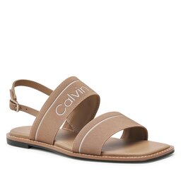 Calvin Klein Sandales Calvin Klein Squared Flat Sandal He HW0HW01496 Safari Canvas RBC