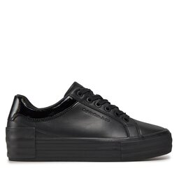 

Снікерcи Calvin Klein Jeans Bold Vulc Flatf Low Laceup Lth W YW0YW01105 Triple Black 0GT, Чорний