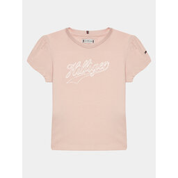 Tommy Hilfiger Tommy Hilfiger Póló Hilfiger Script Tee S/S KG0KG07714 Rózsaszín Regular Fit