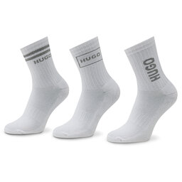 Hugo Σετ 3 ζευγάρια ψηλές κάλτσες γυναικείες Hugo 3p Qs Rib Logo Cc W 50484149 100