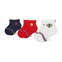 Tommy Hilfiger Set di 3 paia di calzini lunghi da bambini Tommy Hilfiger 100002325 Tommy Original 001