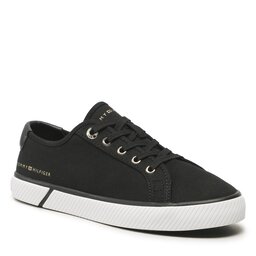 Tommy Hilfiger Kedai Tommy Hilfiger Lace Up Vulc Sneaker Bl FW0FW07248 Black BDS