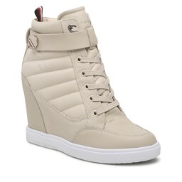 Tommy Hilfiger Sneakers Tommy Hilfiger Wedge Sneaker Boot FW0FW06752 Classic Beige ACI