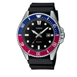 Casio Uhr Casio Duro Diver MDV-107-1A3VEF Black/Blue/Red