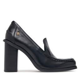 Tommy Hilfiger Halbschuhe Tommy Hilfiger Square Toe Heeled Loafer FW0FW09493 Schwarz