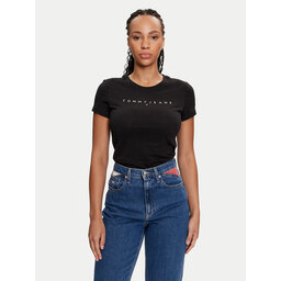 Tommy Jeans Tommy Jeans T-Shirt Linear DW0DW18398 Schwarz Slim Fit