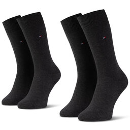 Tommy Hilfiger Комплект 2 чифта дълги чорапи мъжки Tommy Hilfiger 371111 Anthracite Melange 030 1