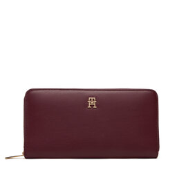 Tommy Hilfiger Cartera grande para mujer Tommy Hilfiger Th Icon Lrg Za AW0AW17744 Guinda/burdeos