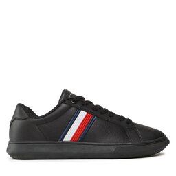 

Снікерcи Tommy Hilfiger Corporate Cup Leather Cup Stripes FM0FM04550 Black BDS, Чорний
