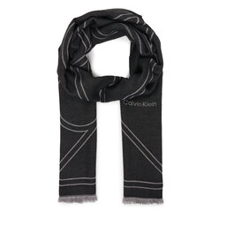 Calvin Klein Schal Calvin Klein Emblem Repeat Lw Shawl W Fringes LV04F8074G Schwarz