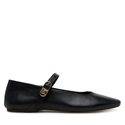 Tommy Hilfiger Μπαλαρίνες Tommy Hilfiger Leather Maryjane Ballerina FW0FW08651 Μαύρο