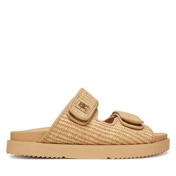 Tommy Hilfiger Şlapi Tommy Hilfiger Double Strap Raffia FW0FW08940 Bej
