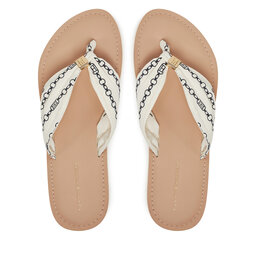 Tommy Hilfiger Flip flop Tommy Hilfiger Th Chain Print Elevated Sandal FW0FW08519 Alb