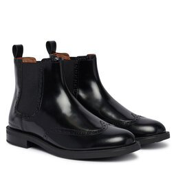 Tommy Hilfiger Klassische Stiefeletten Tommy Hilfiger Lth Abrasivato Brogue Chelsea FM0FM06079 Schwarz