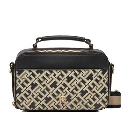 Tommy Hilfiger Handtasche Tommy Hilfiger Iconic Tommy Camera Bag Mono AW0AW16083 Black BDS
