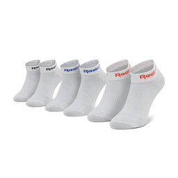 Reebok Σετ 3 ζευγάρια κοντές κάλτσες unisex Reebok Act Core Ankle Sock 3P H36570 White/Dynred