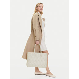 Calvin Klein Handtasche Calvin Klein Ck Woven Medium Shopper K60K612994 Weiß