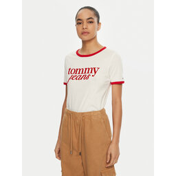 Tommy Jeans Tommy Jeans Majica DW0DW19449 Bela Relaxed Fit