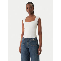 Tommy Jeans Tommy Jeans Top Smock Seersucker DW0DW22220 Weiß Slim Fit