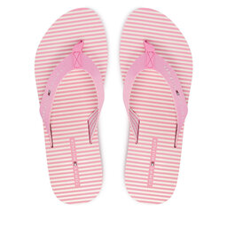 Tommy Hilfiger Zehentrenner Tommy Hilfiger Th Ithaca Stripe Summer Sandal FW0FW09192 Rosa
