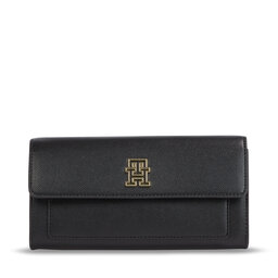 Tommy Hilfiger Dámska peňaženka Tommy Hilfiger Th Timeless Large Flap AW0AW15257 Black BDS