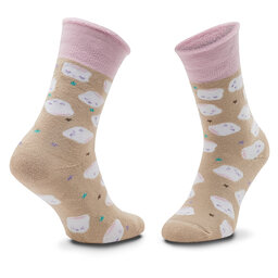 

Високі шкарпетки unisex Zooksy Warm Winter Marshmallows Бежевий