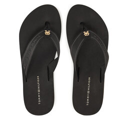 Tommy Hilfiger Čības uz pirksta Tommy Hilfiger Hilfiger Webbing Beach Sandal FW0FW08515 Melns