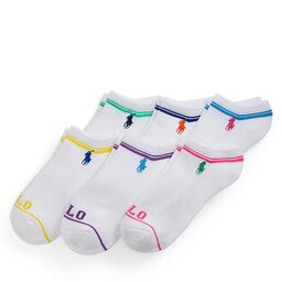 Polo Ralph Lauren Комплект 6 чифта дълги чорапи дамски Polo Ralph Lauren Clr Logo 6Pk 455942336001 Grey