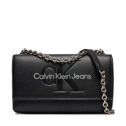 Calvin Klein Jeans Handväska Calvin Klein Jeans Sculpted Ew Flap Conv25 Mono K60K611866 Black/Metallic Logo 0GL