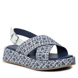 Tommy Hilfiger Sandales Tommy Hilfiger Logo All Over Sandal T3A2-32757-0325 M Denim/White 357