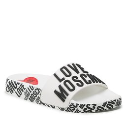 LOVE MOSCHINO Șlapi LOVE MOSCHINO JA28112G1GI17100 Bianco/Logo Nero