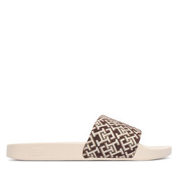 Tommy Hilfiger Pantoletten Tommy Hilfiger Monogram Pool Slide FW0FW09423 Braun