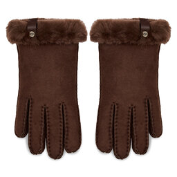 Ugg Női kesztyű Ugg W Shorty Glove W Leather Trim 17367 Burnt Cedar Bcdr