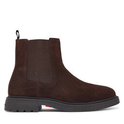Tommy Hilfiger Klassische Stiefeletten Tommy Hilfiger Corporate Casual Suede Chelsea FM0FM05952 Braun