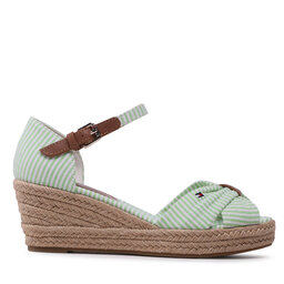 

Еспадрильї Tommy Hilfiger High Wedge Seersucker FW0FW07158 Seersucker/Springlime 0H7, Зелений