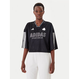adidas adidas Marškinėliai Tiro Cut 3-Stripes JG4097 Juoda Oversize
